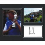 Golf Ernie Els 12x10 mounted signature piece includes signed album page and two coloured photos