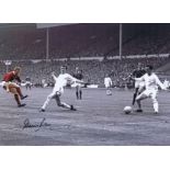 Denis Law 1963, Football Autographed 16 X 12 Photo, A Superb Image Depicting The Man United Centre-