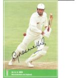 Cricket Graeme Hick signed 6x4 colour post card photo. Good Condition. All autographed items are