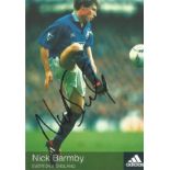 Football Nick Barmby signed 6x4 colour Adidas promo photo pictured while playing for Everton. Good