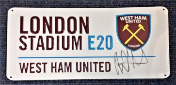 Football Andriy Yarmolenko signed West Ham United London Stadium E20 Commemorative metal road