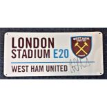 Football Andriy Yarmolenko signed West Ham United London Stadium E20 Commemorative metal road