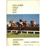 Horse Racing vintage programme 1965 Gallacher Gold Cup Sandown Park the year the great Arkle won the