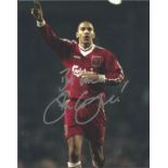 Football Stan Collymore signed 10x8 colour photo pictured in action for Liverpool. Good Condition.