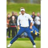 Golf Victor Dubuisson 12x8 signed colour photo pictured action during the Ryder Cup. Good Condition.