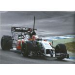 Motor Racing Sergio Perez signed 12x8 colour photo pictured driving for Force India. Good Condition.