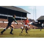 Denis Law 1966, Football Autographed 16 X 12 Photo, A Superb Image Depicting Tottenham Goalkeeper