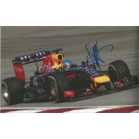 Motor Racing Sebastian Vettel signed 12x8 colour photo pictured driving for Red Bull. Good