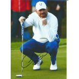 Golf Thomas Bjorn signed 12x8 colour photo pictured while playing in the Ryder Cup. Good