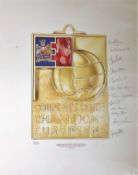 Football Manchester United 1968 European Cup Winners multi signed Coupe Des Clubs Champions