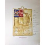 Football Manchester United 1968 European Cup Winners multi signed Coupe Des Clubs Champions