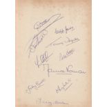 Tottenham 1950s / 1960s, Football Autographed Large Page, Superbly Signed In Blue Biro Pen By 10