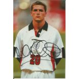 Football Michael Owen signed 6x4 colour photo pictured lining up for England during the France 98