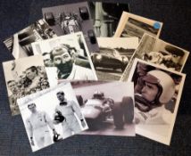 Motor Racing British Formula One Legends 11 UNSIGNED fantastic black and white photos some iconic