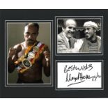 Boxing Lloyd Honeyghan 12x10 mounted signature piece includes signed album page one black and