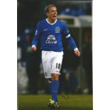 Football Phil Neville signed 12x8 colour photo pictured while playing for Everton. Good Condition.