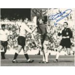 Football Dave Mackay signed 10x8 black and white photo iconic image of the Spurs legend