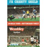 Football Ipswich Town v Nottingham Forest vintage programme FA Charity Shield Wembley Stadium 12th