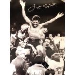 Boxing Leon Spinks signed 16x12 black and white photo pictured after his upset victory over Muhammad