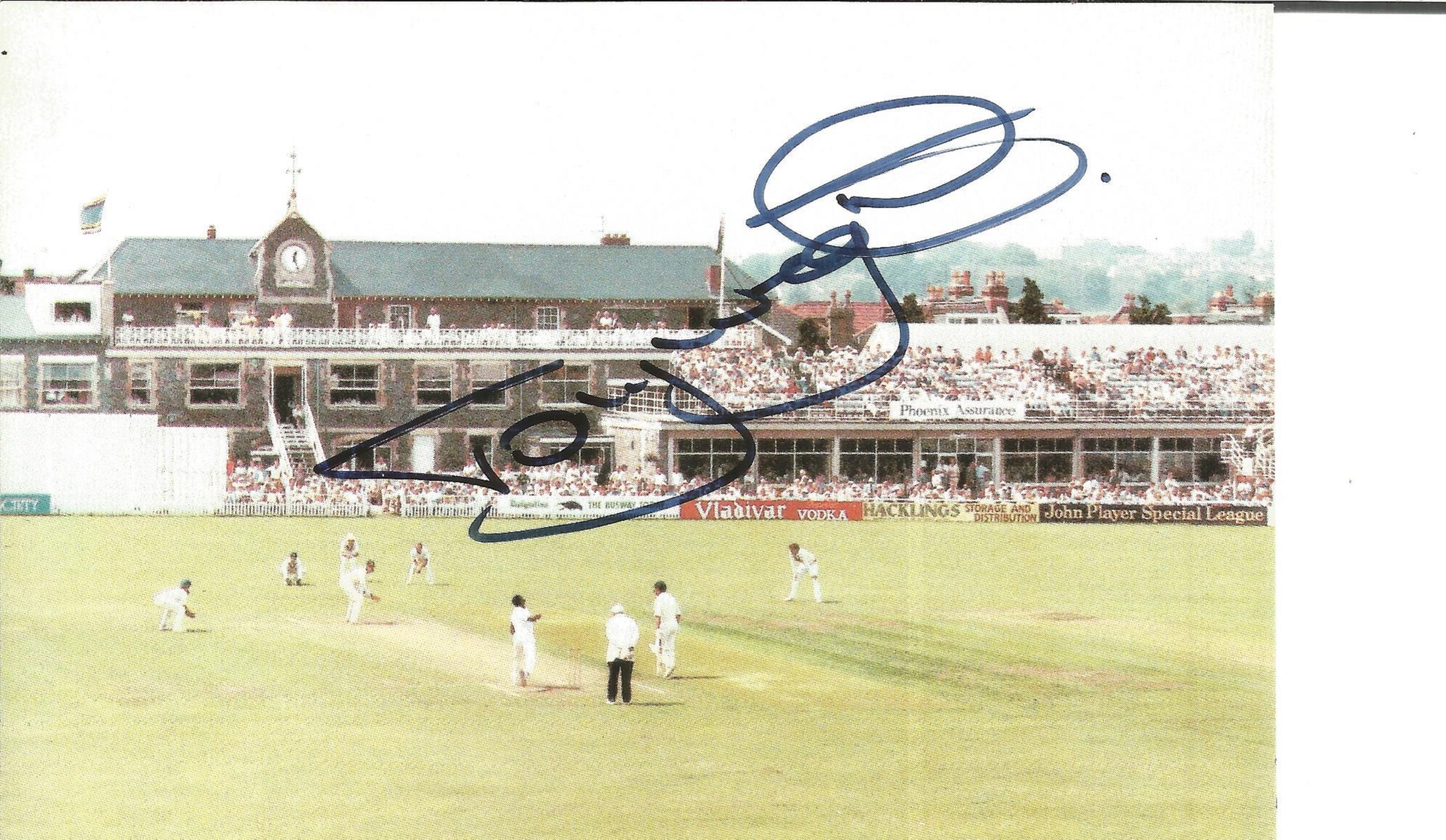 Cricket Tony Wright signed 6x4 colour post card photo picturing County Ground Bristol. Good