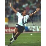 Football Gary Lineker signed 10x8 colour photo pictured celebrating while playing for England at the