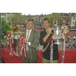 Football Tony Adams signed 12x8 colour photo pictured with Arsene Wenger holding the Premier