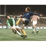 Football John Dempsey signed 10x8 colour photo pictured in action for Chelsea in the seventies. Good