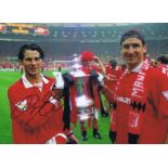 Ryan Giggs 1994, Football Autographed 16 X 12 Photo, A Superb Image Depicting Giggs And Team Mate