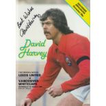 David Harvey 1980, Official Programme For Harvey's Testimonial, Leeds United V Vancouver Whitecaps