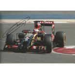 Motor Racing Pastor Maldonado signed 12x8 colour photo pictured driving for Lotus. Good Condition.
