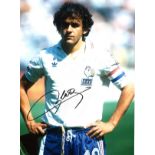 Football Michel Platini signed 16x12 colour photo pictured while playing for France signature a