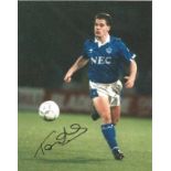 Football Tony Cottee signed 10x8 colour photo pictured playing for Everton. Good Condition. All