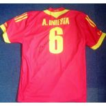 Football Andrés Iniesta signed Espana football shirt. Andres Iniesta ( born 11 May 1984) is a