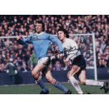 Derby V Man City 1972, Football Autographed 16 X 12 Photo, A Superb Image Depicting Manchester