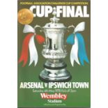 Football Arsenal v Ipswich Town vintage programme FA Cup Final Wembley Stadium 6th May 1978. Good