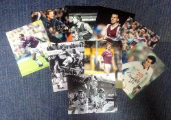 Football West Ham Collection 9 signed photos from some legendary Hammers such as Neil Orr, George