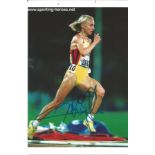 Olympics Gabriela Szabo signed 6x4 colour photo of the Gold, Silver and bronze medal winner in