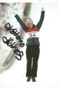 Olympics Katherina Althaus signed 6x4 colour photo of the silver medallist in the Women's Downhill