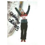 Olympics Katherina Althaus signed 6x4 colour photo of the silver medallist in the Women's Downhill