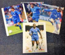 Football Chelsea collection 4 signed 10x8 colour photos signatures included are Wayne Bridge, Claude