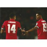 Football Marcus Rashford signed 12x8 colour photo pictured while playing for Manchester United. Good