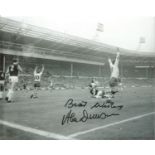 Football Alex Dawson signed 10x8 black and white photo pictured in action for Preston North End.