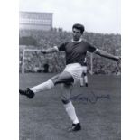 Tony Dunne 1961, Football Autographed 16 X 12 Photo, A Superb Image Depicting The Manchester