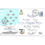 The Red Arrows Salute Farnborough 1986 multi signed FDC No. 1986 of 2000. Signed by Sqn Ldr R. M.