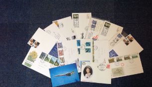 FDC and postcard collection. 13 covers and 2 postcards. Good Condition. All autographed items are