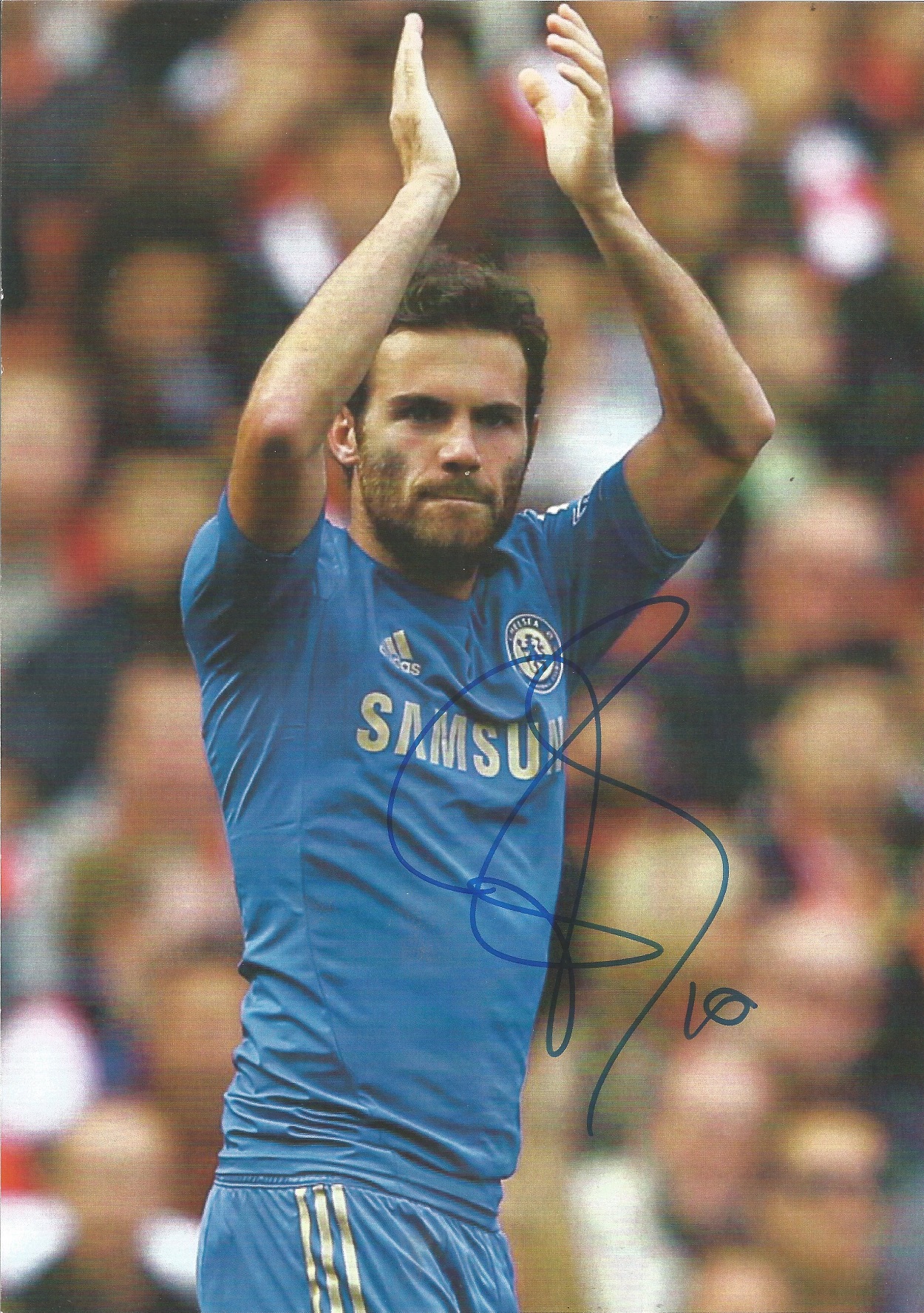 Juan Mata signed 12x8 colour photo. Good Condition. All autographed items are genuine hand signed