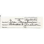 Ira Gershwin and Leonore Gershwin signed bank slip. Good Condition. All autographed items are