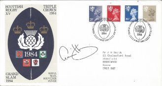 Gavin Hastings signed Scottish rugby XV triple crown FDC. Good Condition. All autographed items