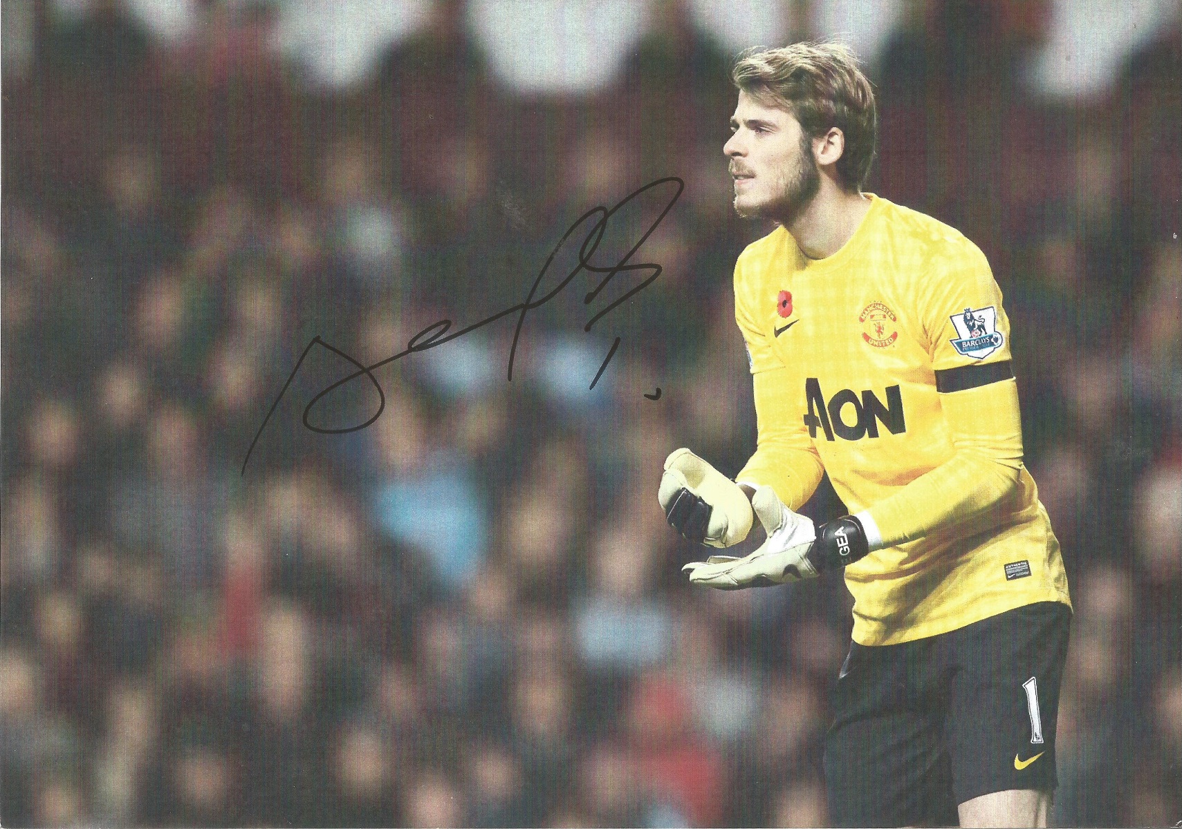 David de Gea signed 12x8 colour photo. Good Condition. All autographed items are genuine hand signed