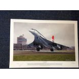 John Lidiard signed A New Age Begins Concorde print. Numbered 49 of 250. Also signed by artist